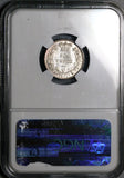 1879 NGC MS 64 Victoria 6 Pence No Die Number PL Great Britain Sterling Silver Coin (25112601C)