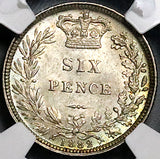 1882 NGC MS 63 Victoria 6 Pence Great Britain Rare Key 760k Silver Coin (23072301C)