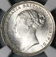 1883 NGC MS 64 Victoria 6 Pence Great Britain Mint State Silver Coin (24082903C)