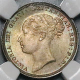 1884 NGC MS 64 Victoria 6 Pence Great Britain Sterling Silver Coin (25091001C)