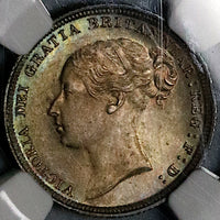 1884 NGC MS 64 Victoria 6 Pence Great Britain Sterling Silver Coin (25091001C)