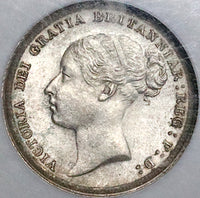 1884 NGC MS 64 Victoria 6 Pence Great Britain Sterling Silver Coin (24061201C)