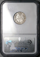 1884 NGC MS 64 Victoria 6 Pence Great Britain Sterling Silver Coin (24061201C)