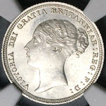 1886 NGC MS 64+ Victoria 6 Pence Great Britain Sterling Silver Coin (25021602C)