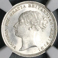 1886 NGC MS 64+ Victoria 6 Pence Great Britain Sterling Silver Coin (25021602C)