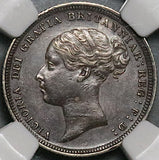 1887 NGC AU 55 Victoria 6 Pence Young Head Great Britain Sterling Silver Coin (24092802C)