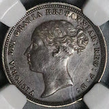 1887 NGC AU 55 Victoria 6 Pence Young Head Great Britain Sterling Silver Coin (24092802C)
