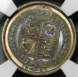 1887 NGC MS 65 Victoria 6 Pence Shield Great Britain Sterling Silver Coin (25111702C)