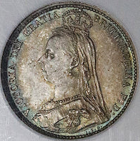 1887 NGC MS 66 Victoria 6 Pence Wreath Great Britain Sterling Silver Coin POP 4/1 (25062801C)