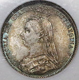 1887 NGC MS 66 Victoria 6 Pence Wreath Great Britain Sterling Silver Coin POP 4/1 (25062801C)