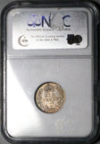 1887 NGC MS 66 Victoria 6 Pence Wreath Great Britain Sterling Silver Coin POP 4/1 (25062801C)