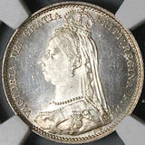 1889 NGC MS 64 Victoria 6 Pence Great Britain Jubilee Head Sterling Silver Coin (23082601C)