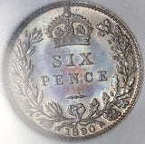 1890 NGC MS 65 Victoria 6 Pence Great Britain Jubilee Gem Silver Vintage Soapbox Holder Coin (26020201C)