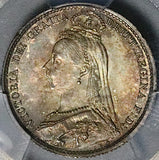 1891 PCGS MS 64 Victoria 6 Pence Great Britain Sterling Silver Coin (26040501D)