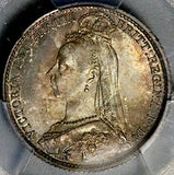 1891 PCGS MS 64 Victoria 6 Pence Great Britain Sterling Silver Coin (26040501D)