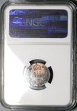 1893 NGC MS 65 Victoria 6 Pence Great Britain Veiled Head Sterling Silver Coin (25121403C)