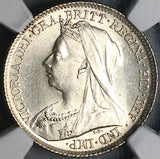1899 NGC MS 64 Victoria 6 Pence Great Britain Sterling Silver Coin (24022901C)