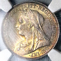 1900 NGC MS 65 Victoria 6 Pence Great Britain Sterling Silver Coin (25022202C)