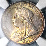 1900 NGC MS 65 Victoria 6 Pence Great Britain Sterling Silver Coin (25022202C)