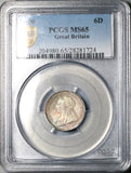 1900 PCGS MS 65 Victoria 6 Pence Great Britain Sterling Silver Coin (23091402D)