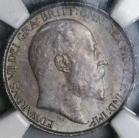 1903 NGC MS 64 Edward VII 6 Pence Great Britain Pedigree Silver Coin (23091404D)