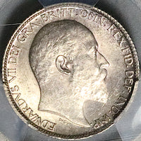 1906 PCGS MS 63 Edward VII 6 Pence Great Britain Gem Silver Coin (24081801C)