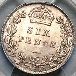 1906 PCGS MS 63 Edward VII 6 Pence Great Britain Gem Silver Coin (24081801C)