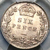 1906 PCGS MS 63 Edward VII 6 Pence Great Britain Gem Silver Coin (24081801C)