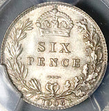 1906 PCGS MS 65 Edward VII 6 Pence Great Britain Gem Sterling Silver Coin (24042401C)