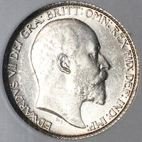 1907 NGC MS 63 Edward VII 6 Pence Great Britain Sterling Silver Coin (25030901C)