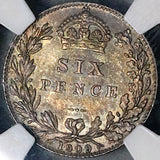 1909 NGC MS 63 Edward VII 6 Pence Great Britain Pedigree Silver Coin (23091405D)