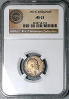 1909 NGC MS 63 Edward VII 6 Pence Great Britain Pedigree Silver Coin (23091405D)