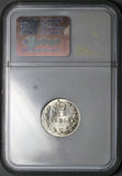 1910 NGC AU 58 Edward VII 6 Pence Great Britain Vintage Holder Sterling Silver Coin (25020401C)