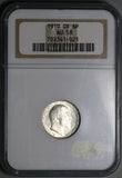 1910 NGC AU 58 Edward VII 6 Pence Great Britain Vintage Holder Sterling Silver Coin (25020401C)