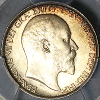 1910 PCGS MS 65 Edward VII 6 Pence Gem Sterling Silver Coin (25081601C)
