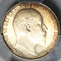 1910 PCGS MS 65 Edward VII 6 Pence Gem Sterling Silver Coin (25081601C)