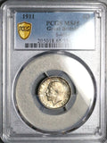 1911 PCGS MS 65 George V 6 Pence 6P Great Britain Gem Sterling Silver Coin (26021601C)
