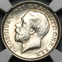 1912 NGC MS 65 George V 6 Pence Great Britain Sterling Silver Coin (23082903C)