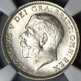 1913 NGC MS 63 George V 6 Pence Great Britain Sterling Silver Coin (23091403D)