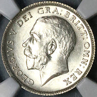1913 NGC MS 63 George V 6 Pence Great Britain Sterling Silver Coin (23091403D)
