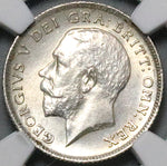 1913 NGC UNC George V 6 Pence Great Britain Sterling Silver Coin (24010802C)