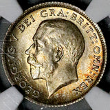 1917 NGC MS 65 George V 6 Pence Great Britain Gem Key Date Sterling Silver Coin (26041804C)