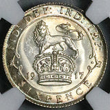 1917 NGC MS 65 George V 6 Pence Great Britain Gem Key Date Sterling Silver Coin (26041804C)