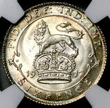 1917 NGC MS 65 George V 6 Pence Great Britain Gem Key Date Sterling Silver Coin (26041804C)