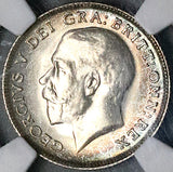 1917 NGC MS 66 George V 6 Pence Great Britain Gem Key Date Silver Coin (26051607C)