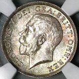 1918 NGC MS 64 George V 6 Pence Great Britain WWI Sterling Silver Coin (26020701C)