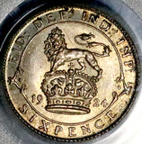 1924 PCGS MS 63 6 Pence George V Great Britain Vintage OGH Silver Coin (26100303C)