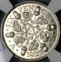 1927 NGC PF 66 George V 6 Pence Proof Great Britain Acorn Silver Coin (23050702D)