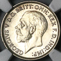 1933 NGC MS 65 6 Pence George V Great Britain Oak Leaf Acorn Silver Coin (23052902C)