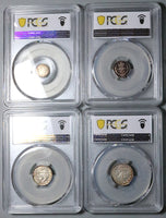 1906 PCGS MS PL 64 Great Britain Edward VII Maundy Set 4 Silver Coins (25100704C